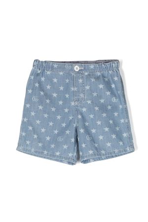 Shorts in cotone blu GUCCI KIDS | 712657XDB704425